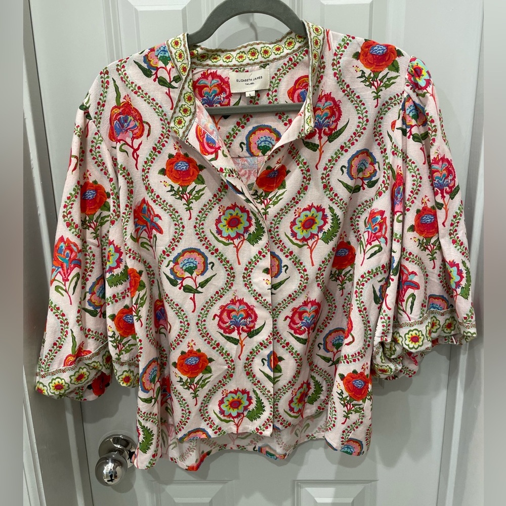 Elizabeth and James Multicolor Floral Blouse